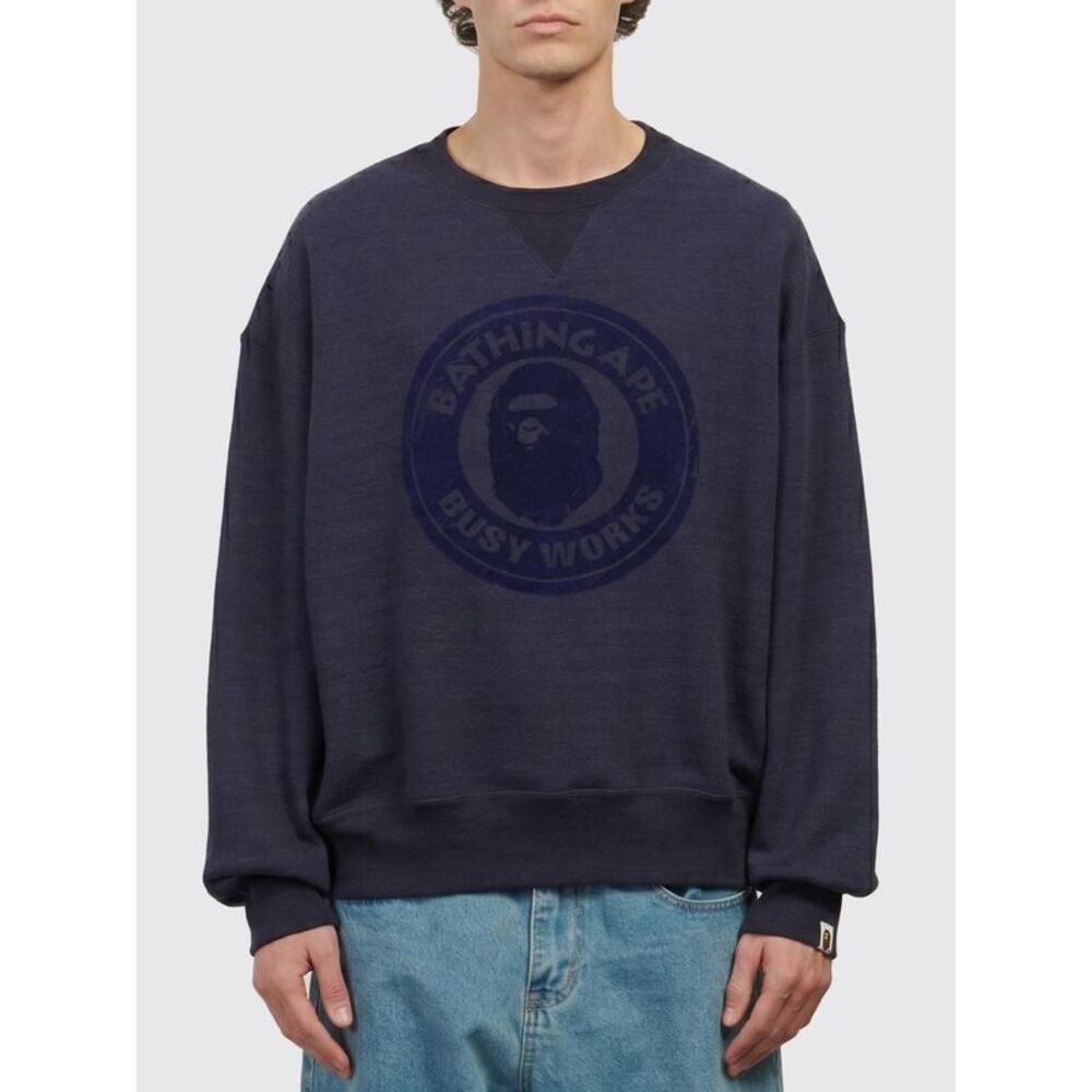 Bape Men Bape Cotton Crewneck Sweatshirt